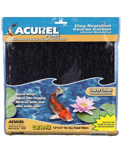 Acurel Coarse Carbon Infused Media Pad - Pond - For 12" Long x 12" Wide Pond Filters