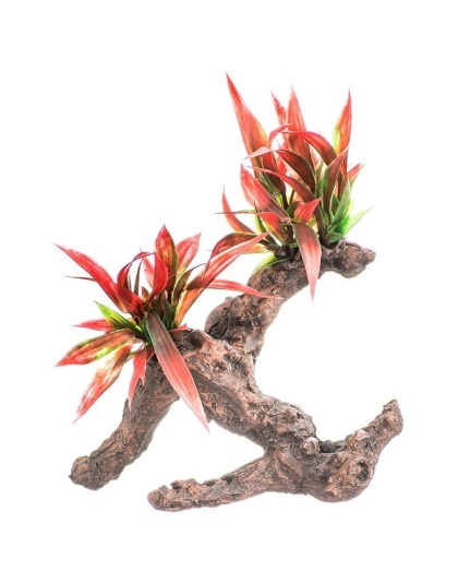 Aquatop Driftwood Aquarium Plant - Firey Red - 6" Wide x 7" High