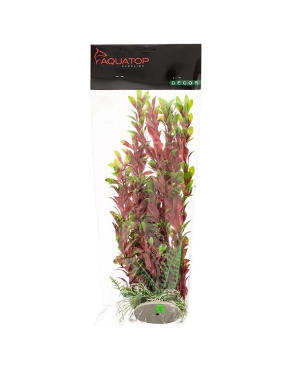 Aquatop Hygro Aquarium Plant - Red & Green - 12" High w/ Weighted Base