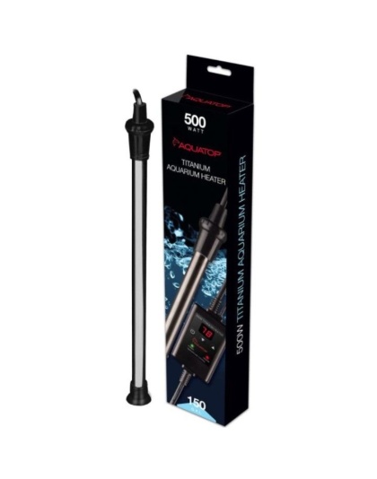 Aquatop Titanium Aquarium Heater with Controller - 500 watt (150 gal)