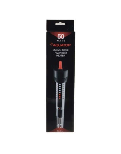 Aquatop Aquarium Submersible Glass Heater - 50 Watts - 9" Tall (Aquariums up to 13 Gallons)