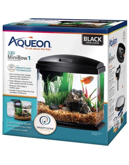 Aqueon LED MiniBow 1 SmartClean Aquarium Kit Black - 1 gallon