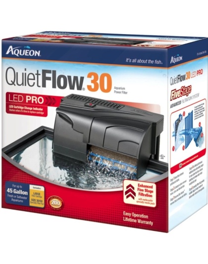 Aqueon QuietFlow LED Pro Power Filter - QuietFlow 30 (Aquariums up to 30 Gallons)
