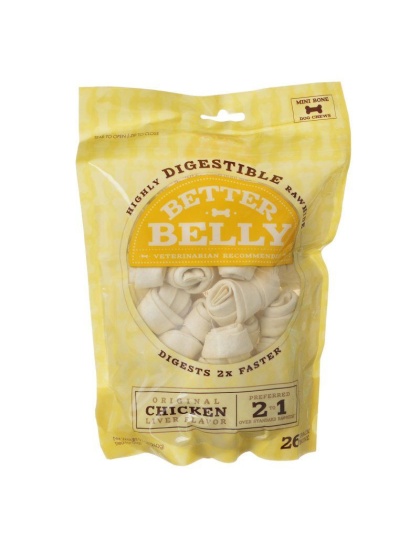 Better Belly Rawhide Chicken Liver Bones - Mini - 26 Count