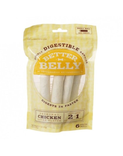 Better Belly Rawhide Chicken Liver Rolls - Small - 6 Count