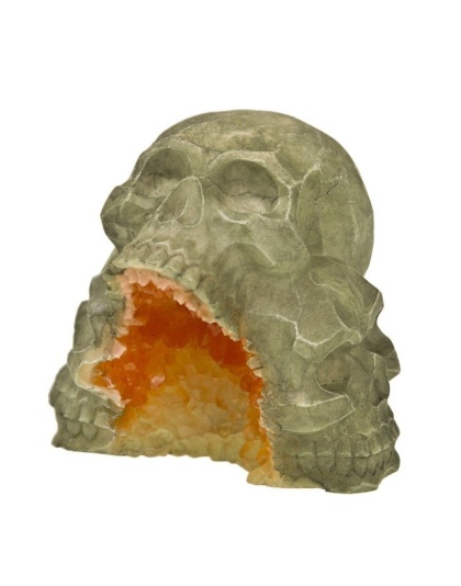 Exotic Environments Skull Mountain Geode Stone Aquarium Ornament - 5"L x 4.5"W x 4.75"H