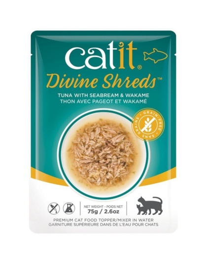 Catit Divine Shreds Tuna with Seabream and Wakame - 2.65 oz