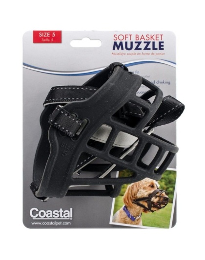 Coastal Pet Soft Basket Muzzle for Dogs Black - Size 5
