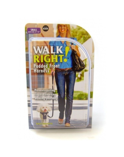 Coastal Pet Walk Right Padded Harness - Black - Small (Girth Size 16"-24")
