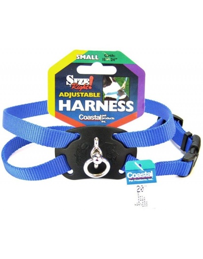 Coastal Pet Size Right Nylon Adjustable Harness - Blue - Small (Girth Size 18"-24")