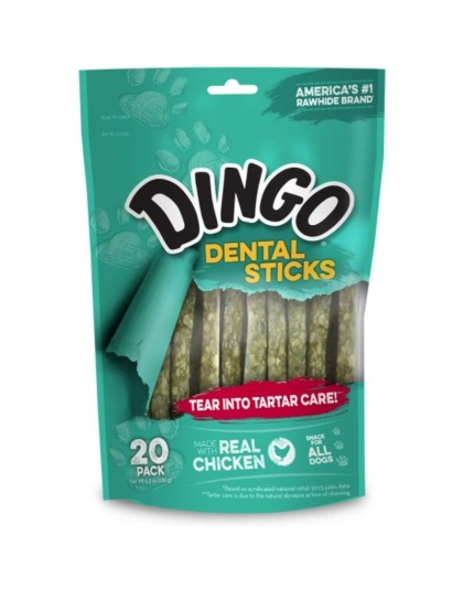 Dingo Dental Sticks for Tartar Control - 20 Pack