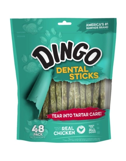 Dingo Dental Sticks for Tartar Control - 48 Pack