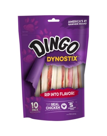 Dingo Dynostix Meat & Rawhide Chew - 5" (10 Pack)