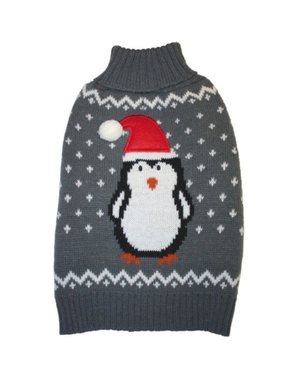 Fashion Pet Gray Penguin Dog Sweater - X-Small