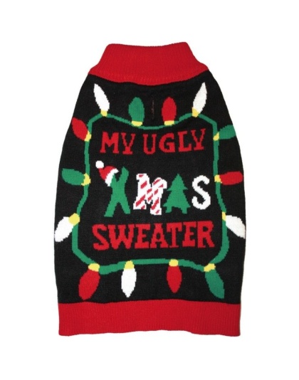 Fashion Pet Black Ugly XMAS Dog Sweater - X-Large