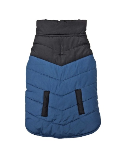 Fashion Pet Reversible Color Block Puffer Dog Jacket Blue - XX-Large