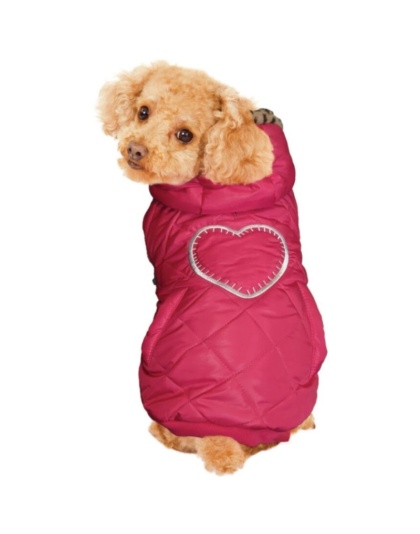 Fashion Pet Girly Puffer Dog Coat Pink - Medium