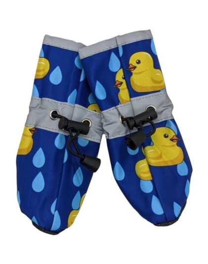 Fashion Pet Rubber Ducky Dog Rainboots Royal Blue - Small