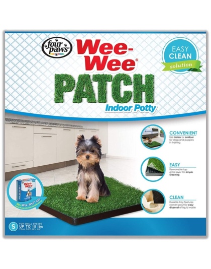 Four Paws Wee Wee Patch Indoor Potty - Small (20" Long x 20" Wide) for Dogs up to 15 lbs
