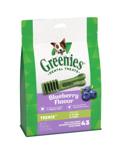 Greenies Teenie Dental Dog Treats Blueberry - 43 count