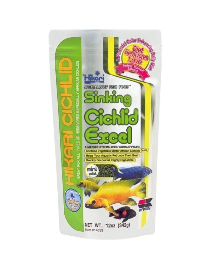 Hikari Cichlid Excel Sinking Fish Food - Mini Pellet - 12 oz