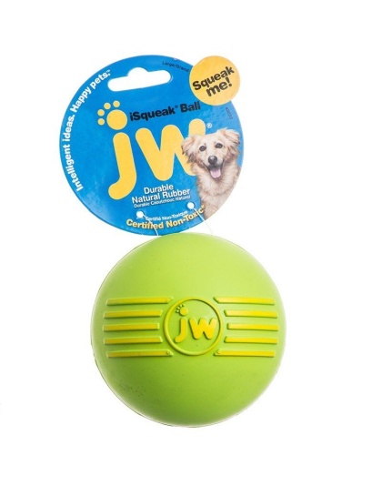 JW Pet iSqueak Ball - Rubber Dog Toy - Medium - 3" Diameter