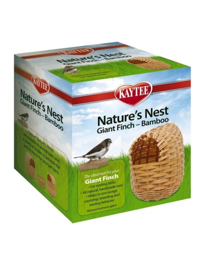 Kaytee Nature's Nest Bamboo Nest - Finch - Giant - (5.5in.L x 3in.W x 6.4in.H)