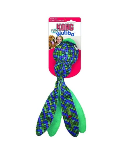 KONG Wubba Finz Blue Dog Toy - Large - 1 count