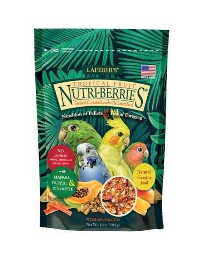 Lafeber Tropical Fruit Nutri-Berries Parakeet, Cockatiel & Conure Food - 10 oz