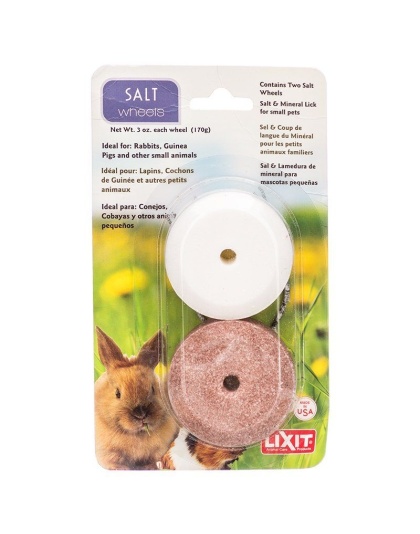 Lixit Salt & Mineral Wheels for Small Pets - 2 Pack - (3 oz Salt Wheel & 3 oz Mineral Wheel)