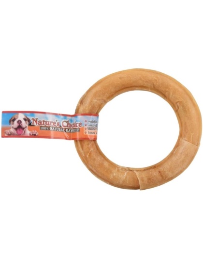 Loving Pets Nature's Choice Pressed Rawhide Donut - Large - (6" Diameter)