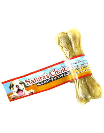 Loving Pets Nature's Choice 100% Natural Rawhide Pressed Bones - 4" Long (1 Bone)
