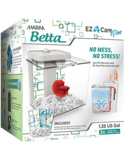 Marina Betta EZ Care Plus Aquarium Kit - 1.35 gallon - White