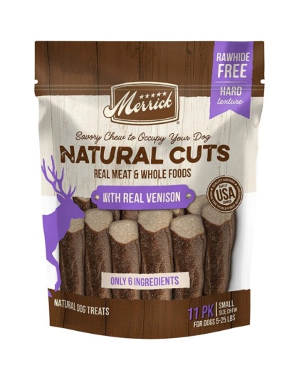 Merrick Natural Cut Venison Chew Treats Small - 11 count