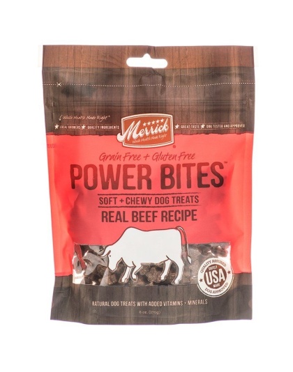 Merrick Power Bites Soft & Chewy Dog Treats - Real Texas Beef Recipe - 6 oz
