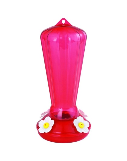 More Birds Hollyhock Plastic Hummingbird Feeder - 25 oz capacity