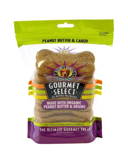 Natures Animals Gourmet Select Organic Dog Bone - Peanut Butter Flavor - 10 Pack