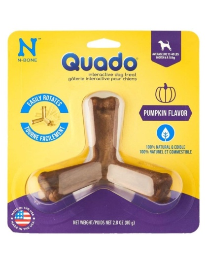 N-Bone Quado Interactive Dog Treat - Pumpkin Flavor - Average Joe (1 Pack)