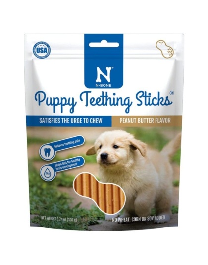 N-Bone Puppy Teething Sticks Peanut Butter Flavor - 3.74 oz