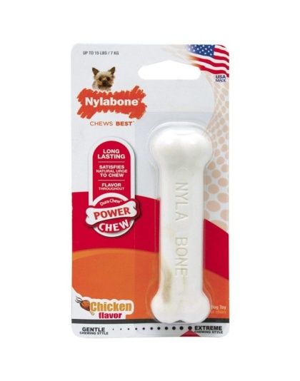 Nylabone Dura Chew Smooth White Dog Bone - Chicken Flavor - Petite (1 Pack)