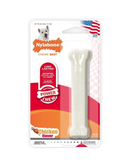 Nylabone Dura Chew Smooth White Dog Bone - Chicken Flavor - Regular (1 Pack)