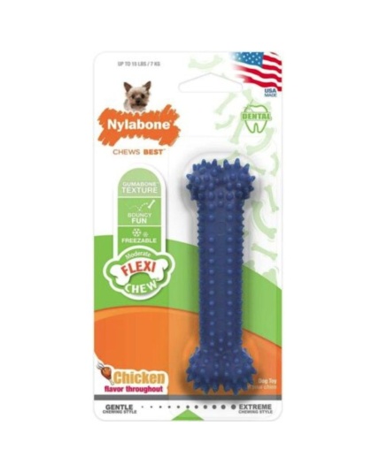 Nylabone Dental Chew Bone - Chicken Flavor - Petite (1 Pack)