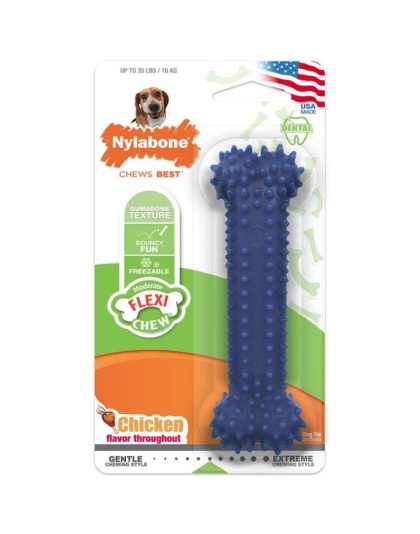 Nylabone Dental Chew Bone - Chicken Flavor - Wolf (1 Pack)