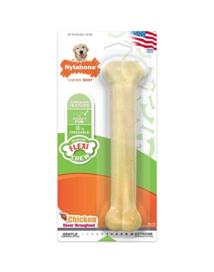 Nylabone Flexi Chew Dog Bone - Chicken Flavor - Giant (1 Pack)