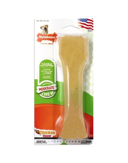 Nylabone Flexi Chew Dog Bone - Chicken Flavor - Souper (1 Pack)