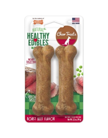 Nylabone Healthy Edibles Chews Roast Beef Regular - 2 count