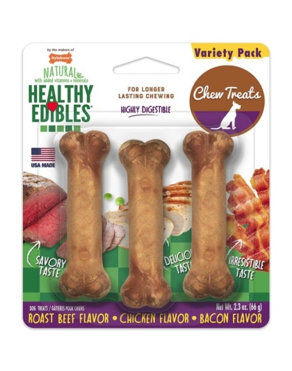 Nylabone Healthy Edibles Wholesome Dog Chews - Variety Pack - Petite (3 Pack)