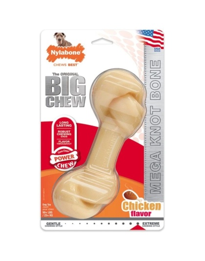 Nylabone Power Chew Knot Bone Big Dog Chew Toy Chicken Flavor - 1 count