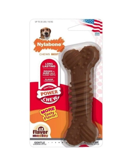 Nylabone Dura Chew Power Chew Bone Flavor Medley - Wolf - (Up to 35 lbs)