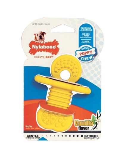 Nylabone Puppy Teether Chew Toy Small Vanilla Flavor - 1 count